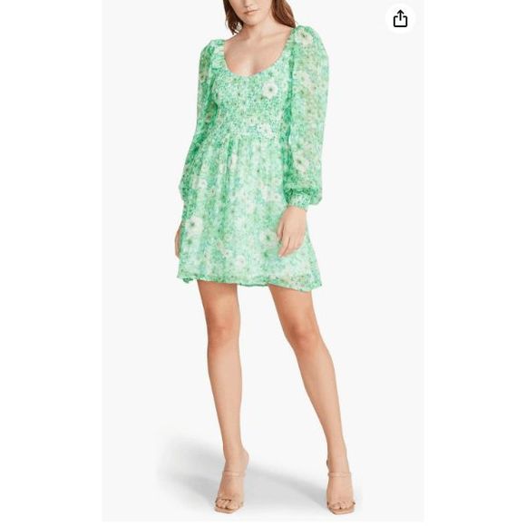 BB Dakota NWT Color Me Lucky Chiffon Dress in Basil Green Revolve, Sz XS, MP $89 - Picture 1 of 11